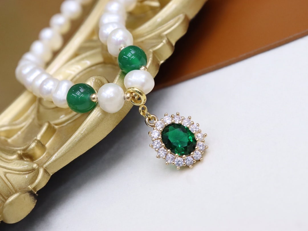 Natural White Pearl Necklace and Bracelet Set - 3
