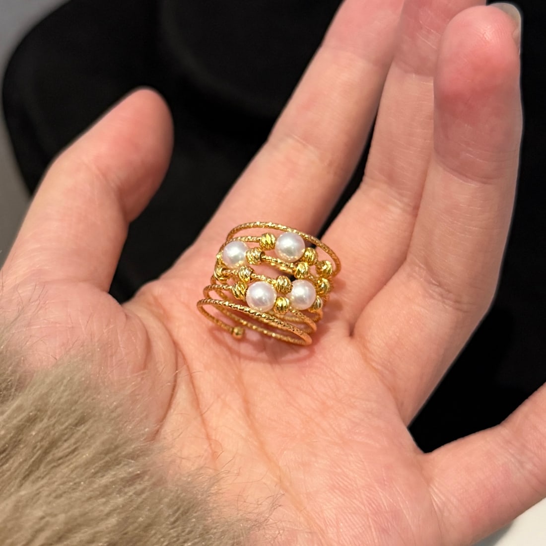 Natural Pearl Multi-Layer Ring - 6