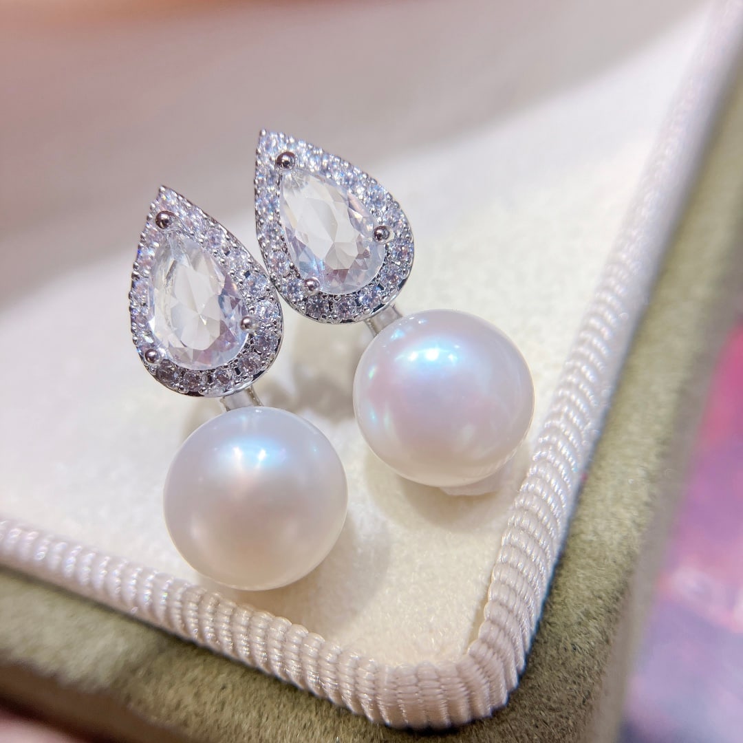 S925 Silver Natural Freshwater Pearl Earrings - 2