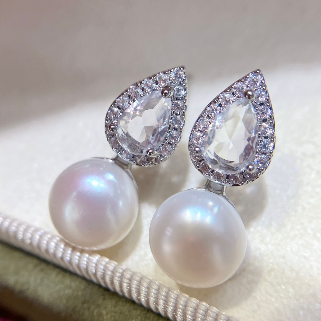S925 Silver Natural Freshwater Pearl Earrings - 3