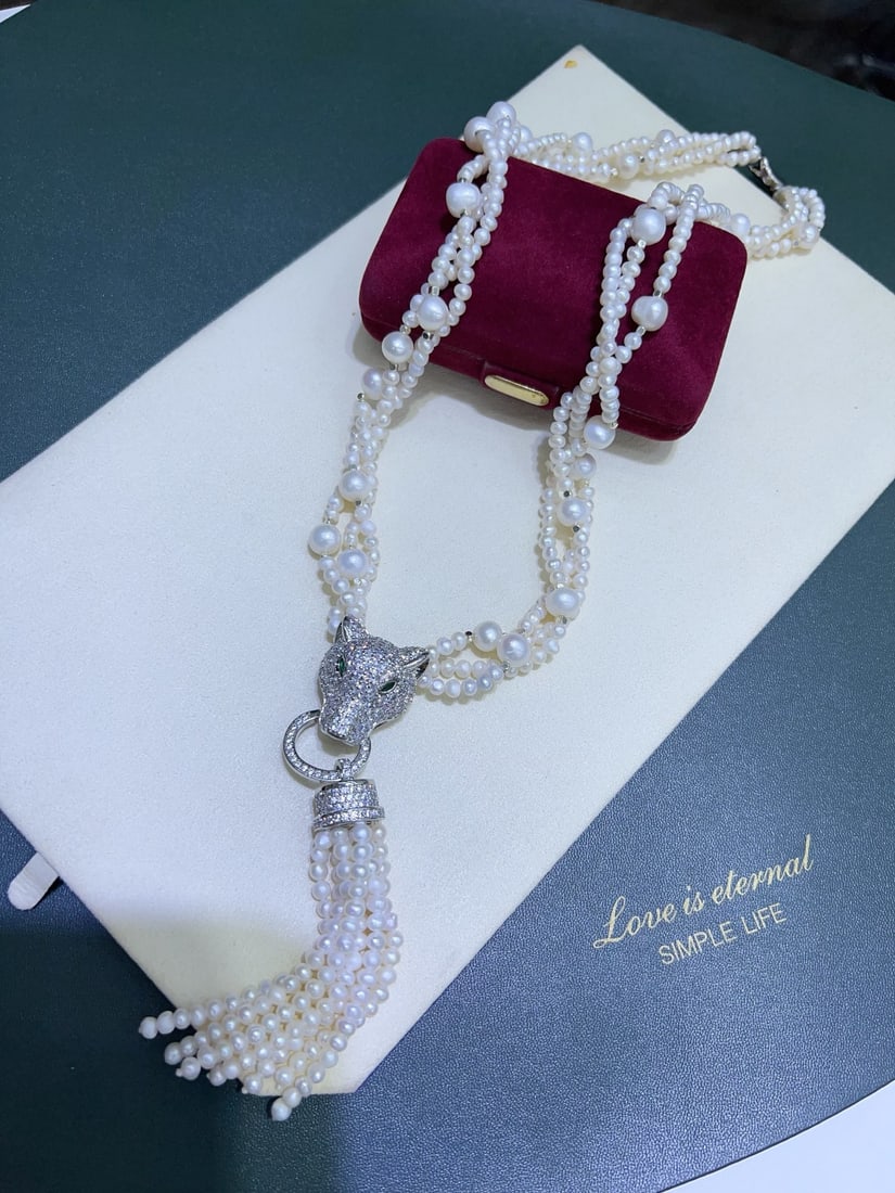 Natural White Pearl Necklace - 3
