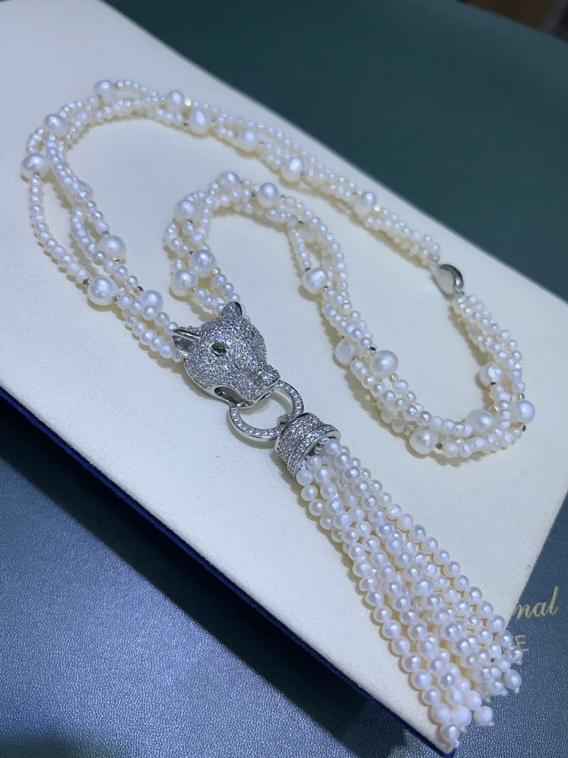 Natural White Pearl Necklace - 6