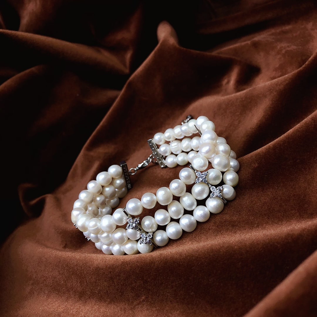 Natural Freshwater White Pearl Bracelet - 2