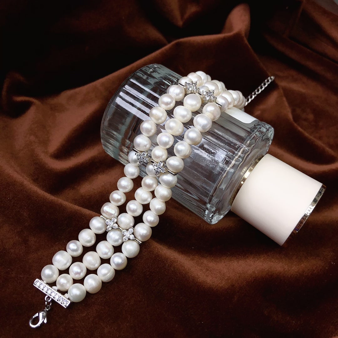 Natural Freshwater White Pearl Bracelet - 3