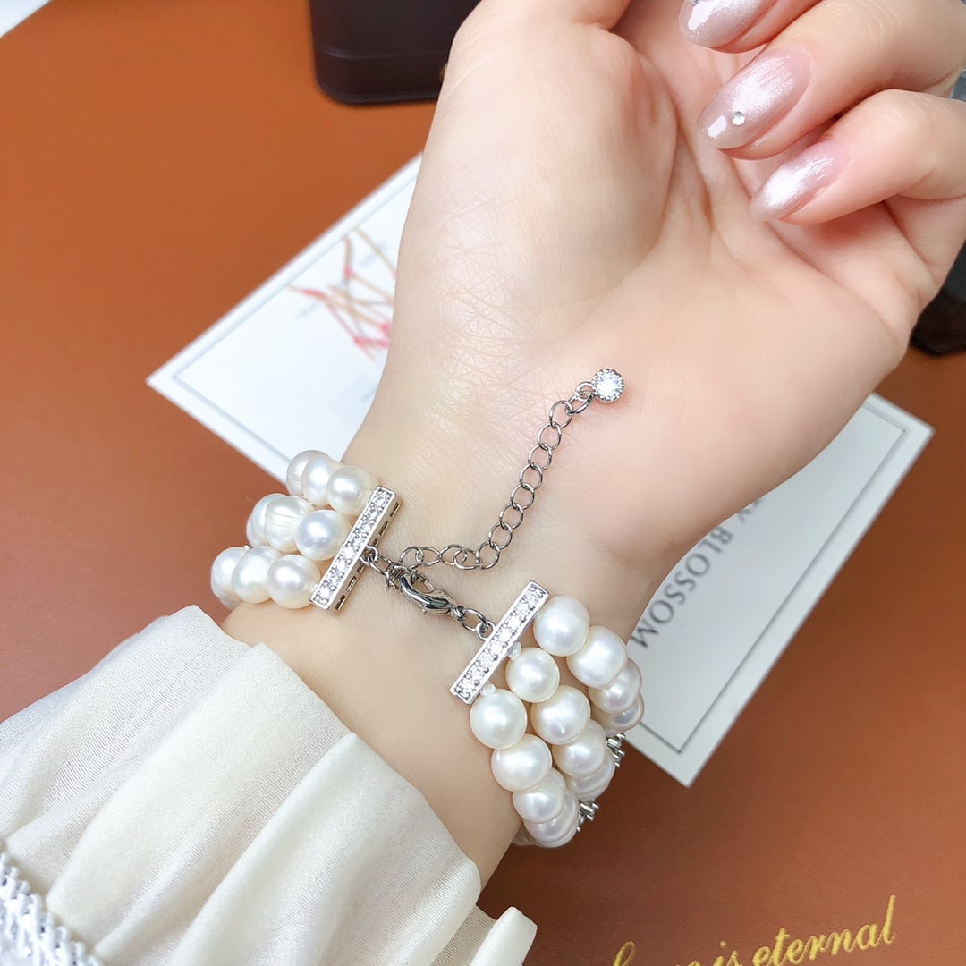 Natural Freshwater White Pearl Bracelet - 4