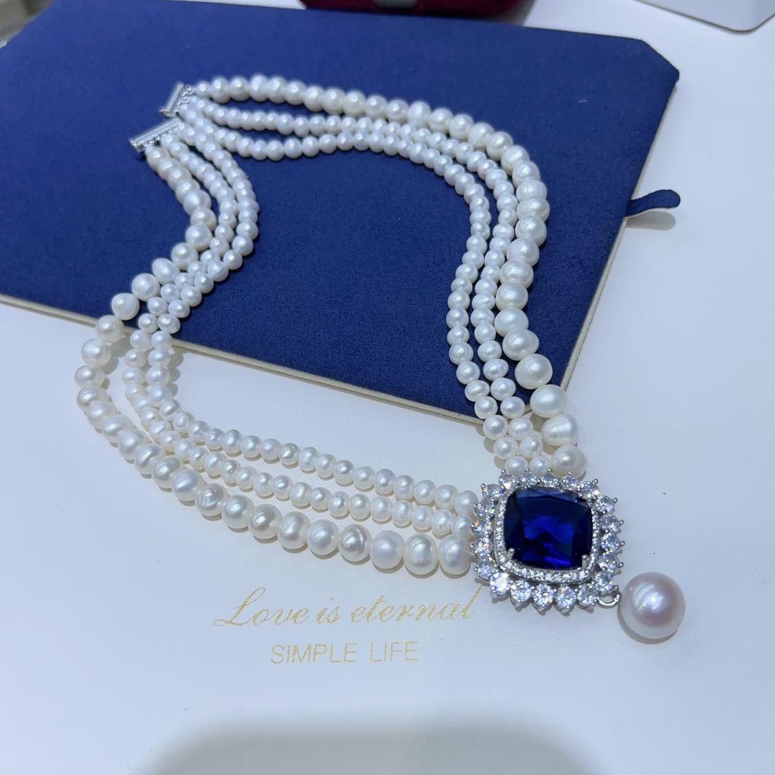 Natural White Pearl Necklace - 2
