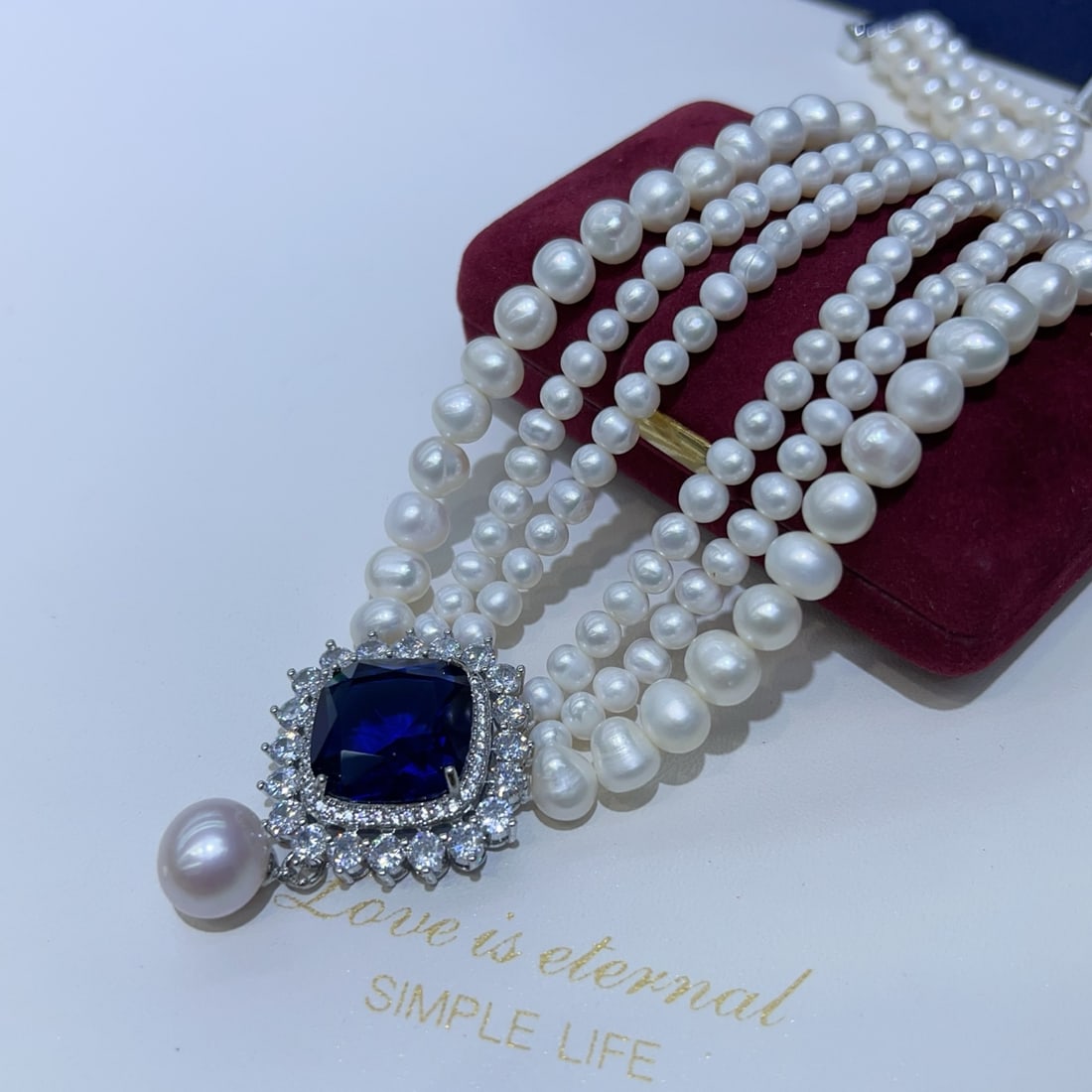 Natural White Pearl Necklace - 5