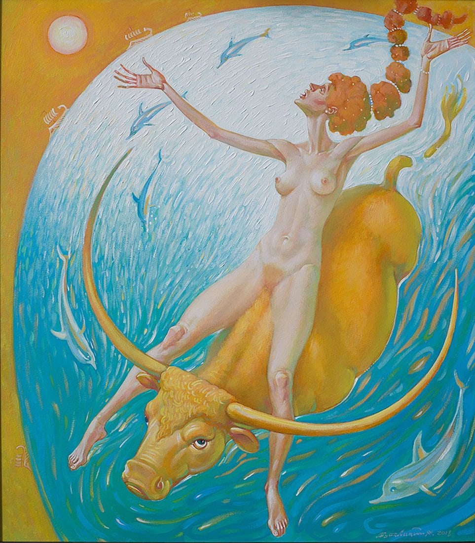 Acrylic painting Europe Nicolay Vydcovsky: Title: Acrylic painting Europe Nicolay Vydcovsky Description: No.Bytk 29 *** ABOUT THIS PAINTING *** * TITLE: "Europe" * ARTISTS: Nicolay Vydcovsky * SIZE: 80x70 cm/'31.49x27.55 inches' * MEDIUM: acry
