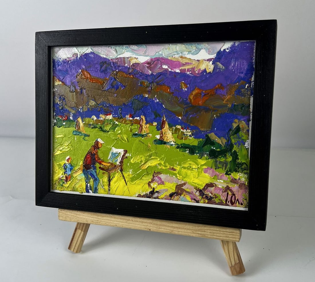 Oil painting Enjoying the mountains Oleksiy Ivanyuk - 2