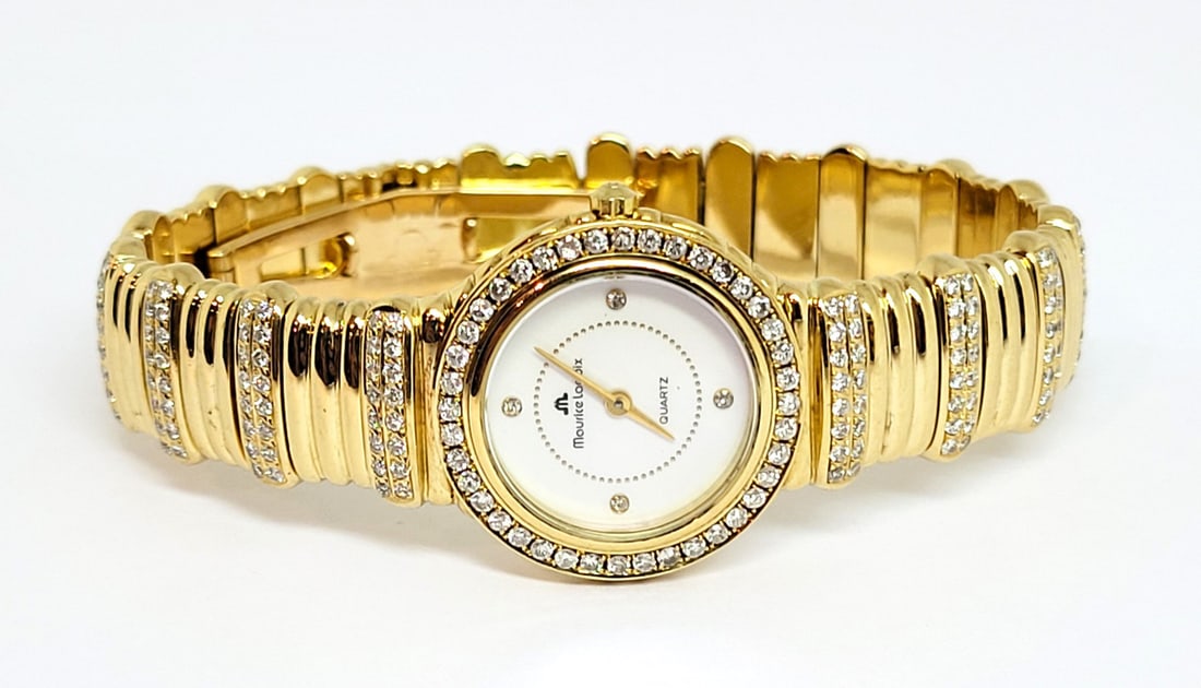 Solid 18k Gold MAURICE LACROIX Monaco Ladies Watch with 3.20 ct Diamonds* EXLNT - 3
