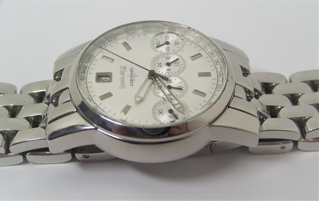 Mens S/Steel EBERHARD & Co. Chrono 4 AUTOMATIC Watch Ref 31041* EXLNT - 12
