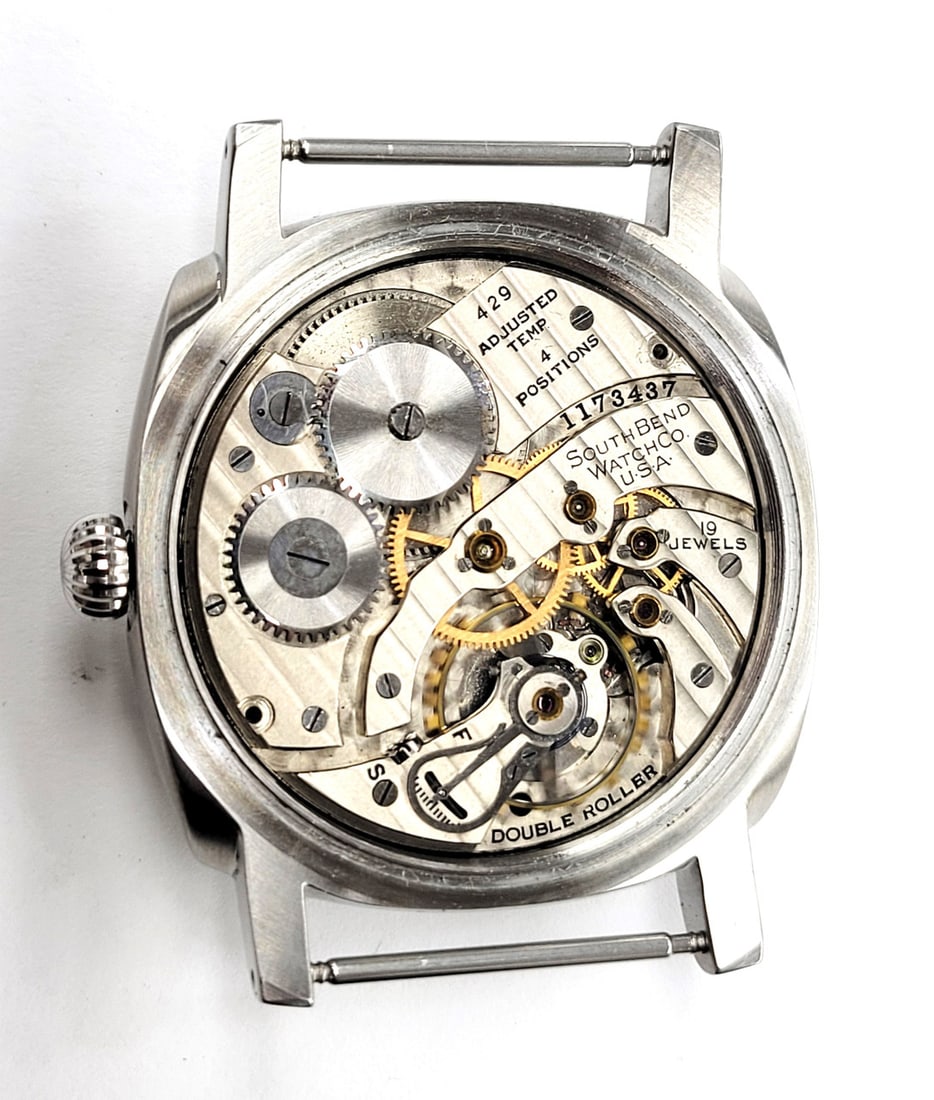 Vintage Mens S/Steel SOUTH BEND High Grade Winding Watch Cal 429 Re-Cased* EXLNT - 10