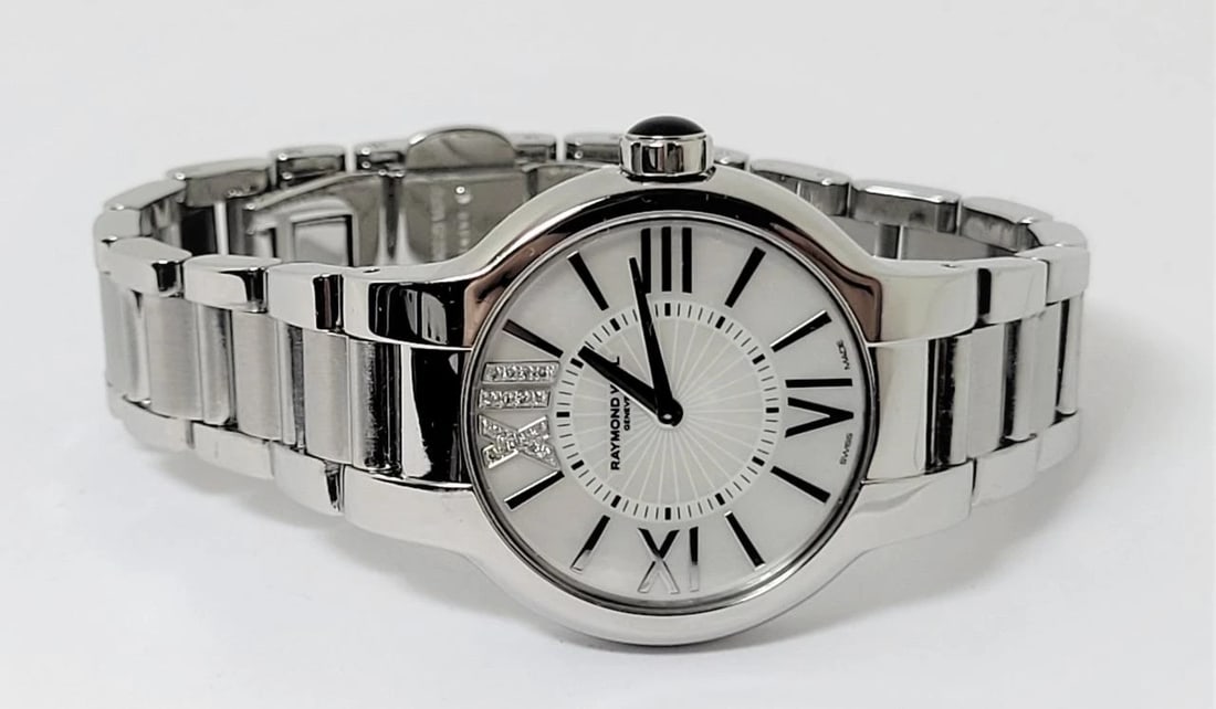 S/Steel RAYMOND WEIL Noemia Ladies Quartz Watch Diamonds on 12 Ref 5932* EXLNT - 3