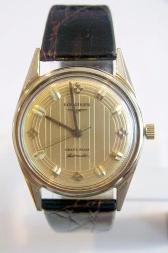 Solid Gold 14k LONGINES GRAND PRIZE Automatic Watch 1960s Cal.340 EXLNT SERVICED - 14