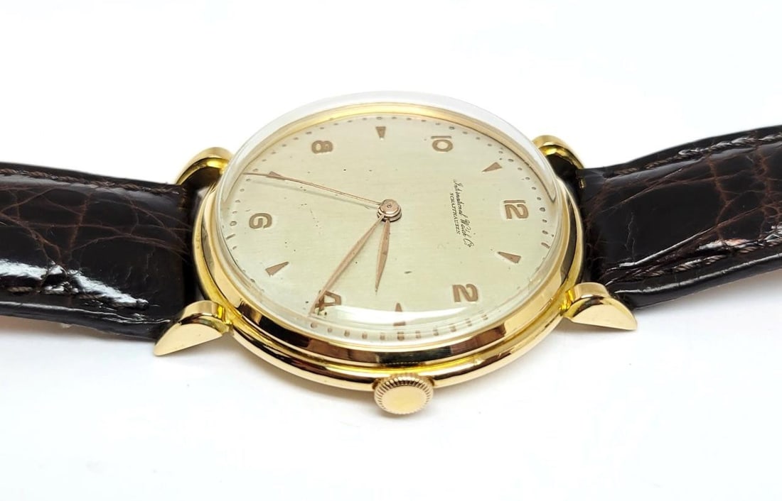Vintage 18k Rose Gold IWC SHAFFHAUSEN Winding Watch 1950s Cal 89* CLAWS Logs - 10