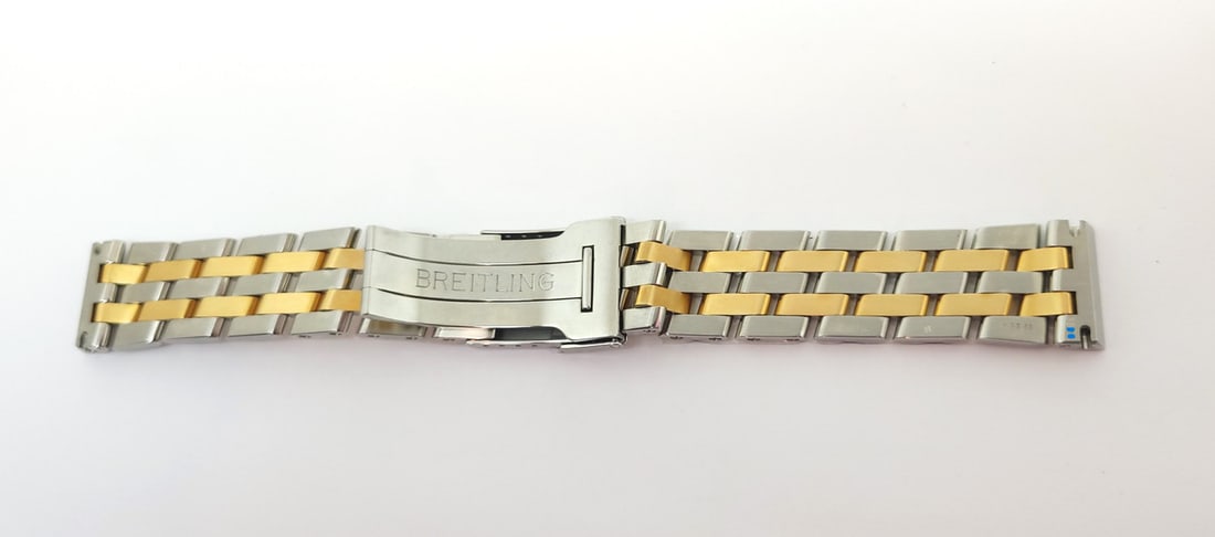 New Original S/Steel & 18k BREITLING Watch Bracelet W4308 Model 20 mm - 4