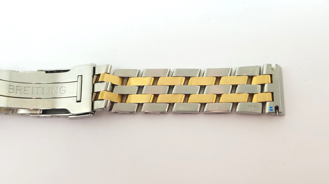 New Original S/Steel & 18k BREITLING Watch Bracelet W4308 Model 20 mm - 5