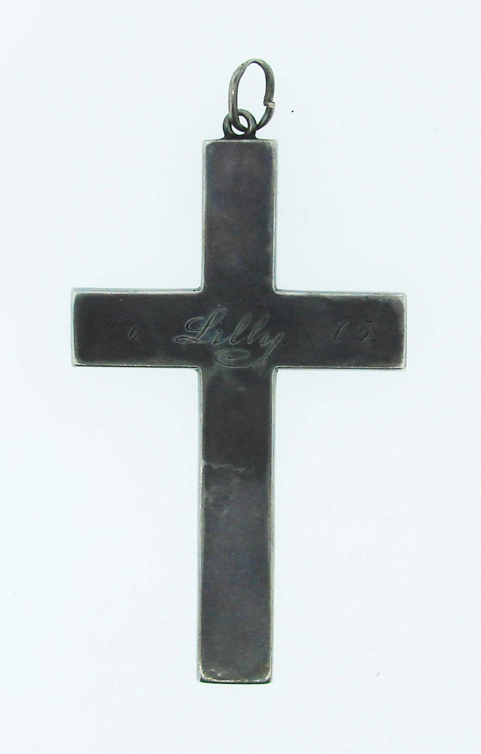 UNIQUE Silver Cross with Engraving Victorian! (1 of 1)