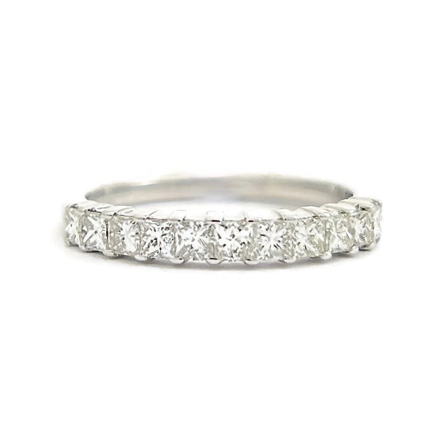 11-Stone Princess Cut Diamond Wedding Band Ring 14K White Gold .62 CTW: 11-Stone Princess Cut Diamond Wedding Band Ring 14K White Gold .62 CTW This is a lovely ring that can be worn as a wedding band, anniversary ring or statement ring. Don't hesitate to ask any questions