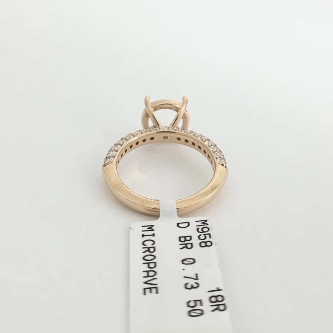 Ritani Pave Diamond Engagement Ring Setting Mounting 18K Pink Rose Gold - 10
