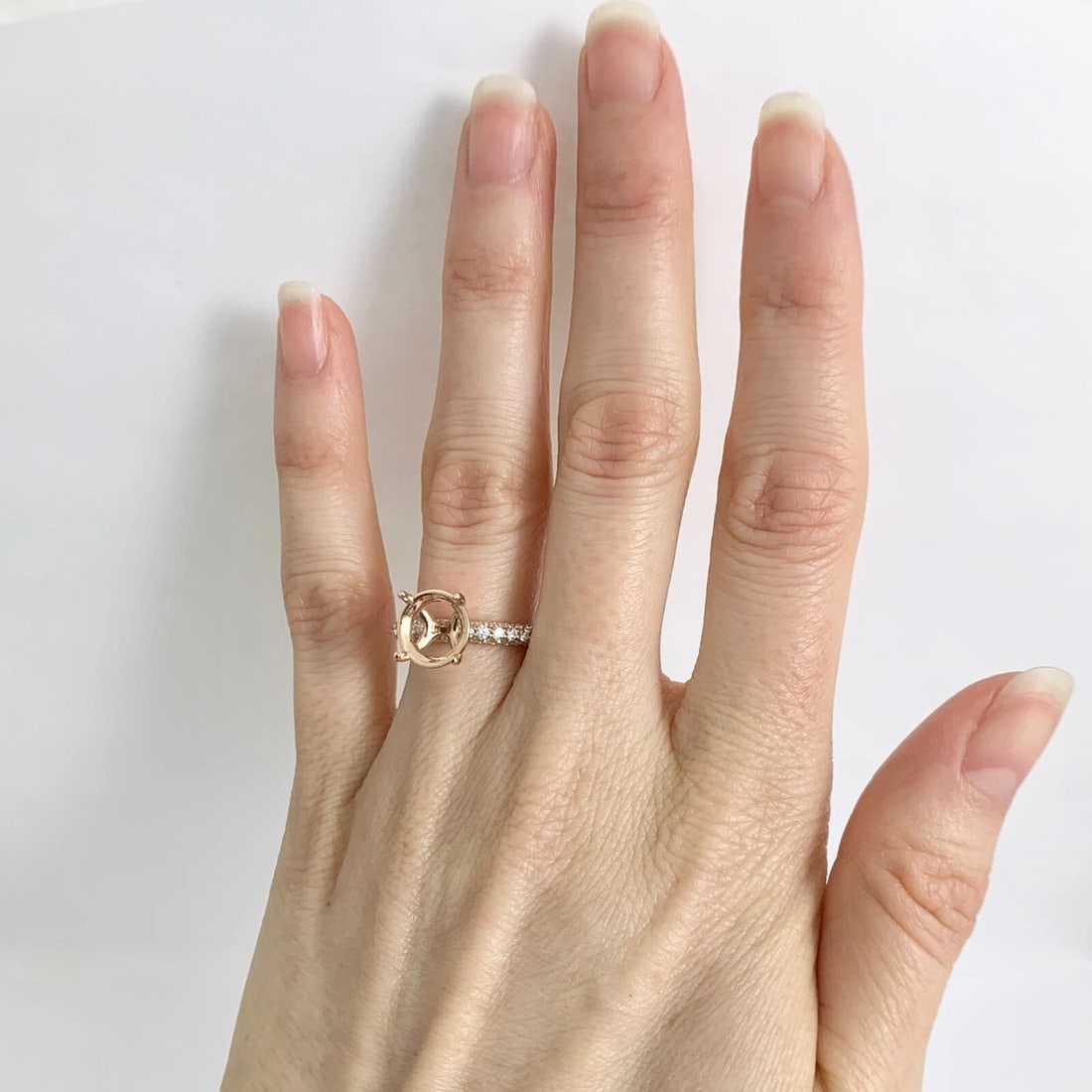 Ritani Pave Diamond Engagement Ring Setting Mounting 18K Pink Rose Gold - 2