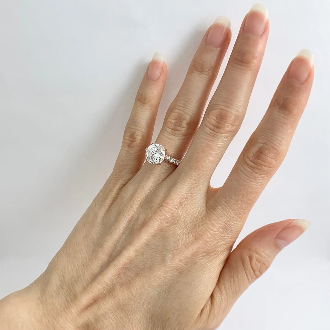 Ritani Pave Diamond Engagement Ring Setting Mounting 18K Pink Rose Gold - 7
