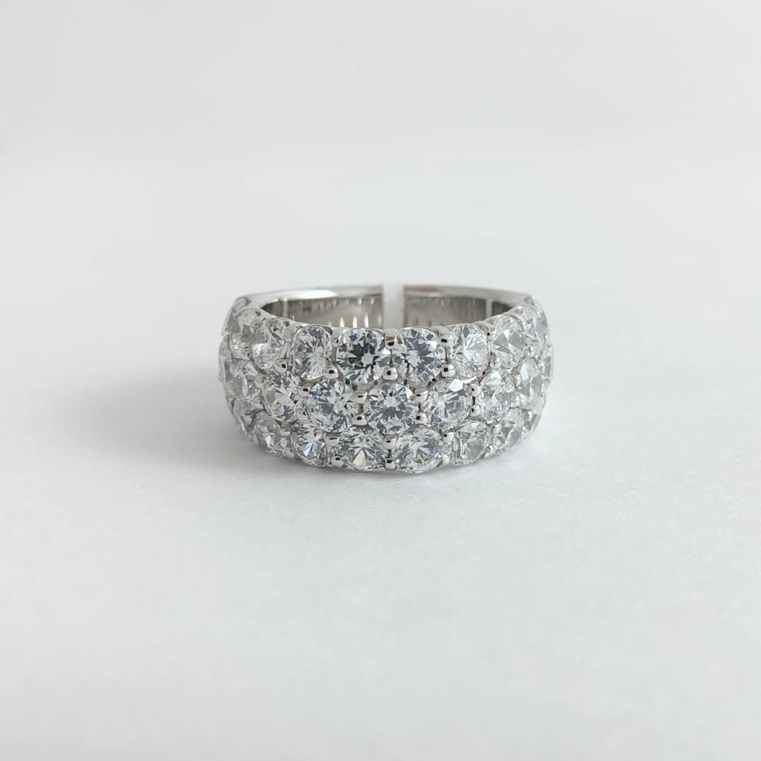 Wide CZ Cubic Zirconia Wedding Band Ring Sterling Silver 4.00 CTW, 9.72 Grams - 6