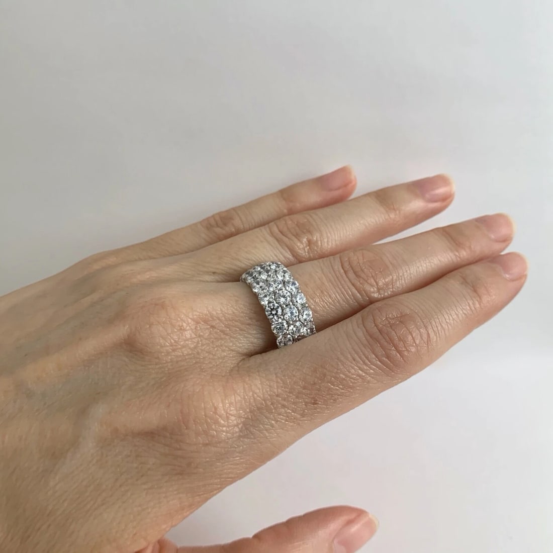 Wide CZ Cubic Zirconia Wedding Band Ring Sterling Silver 4.00 CTW, 9.89 Grams - 4