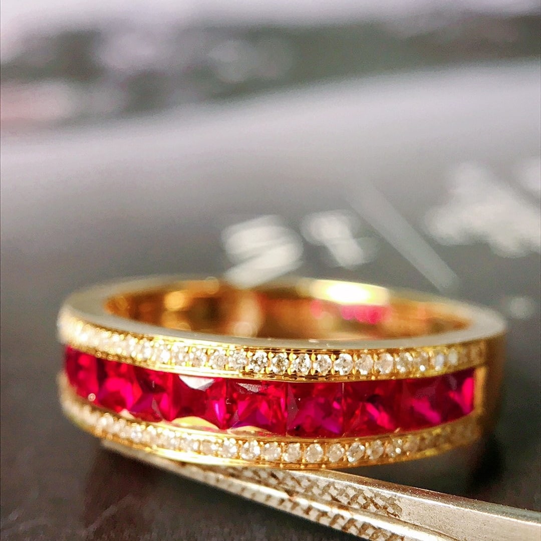 14K GOLD 1.09 CTW VIVID RED NATURAL RUBY & DIAMOND RING - 2