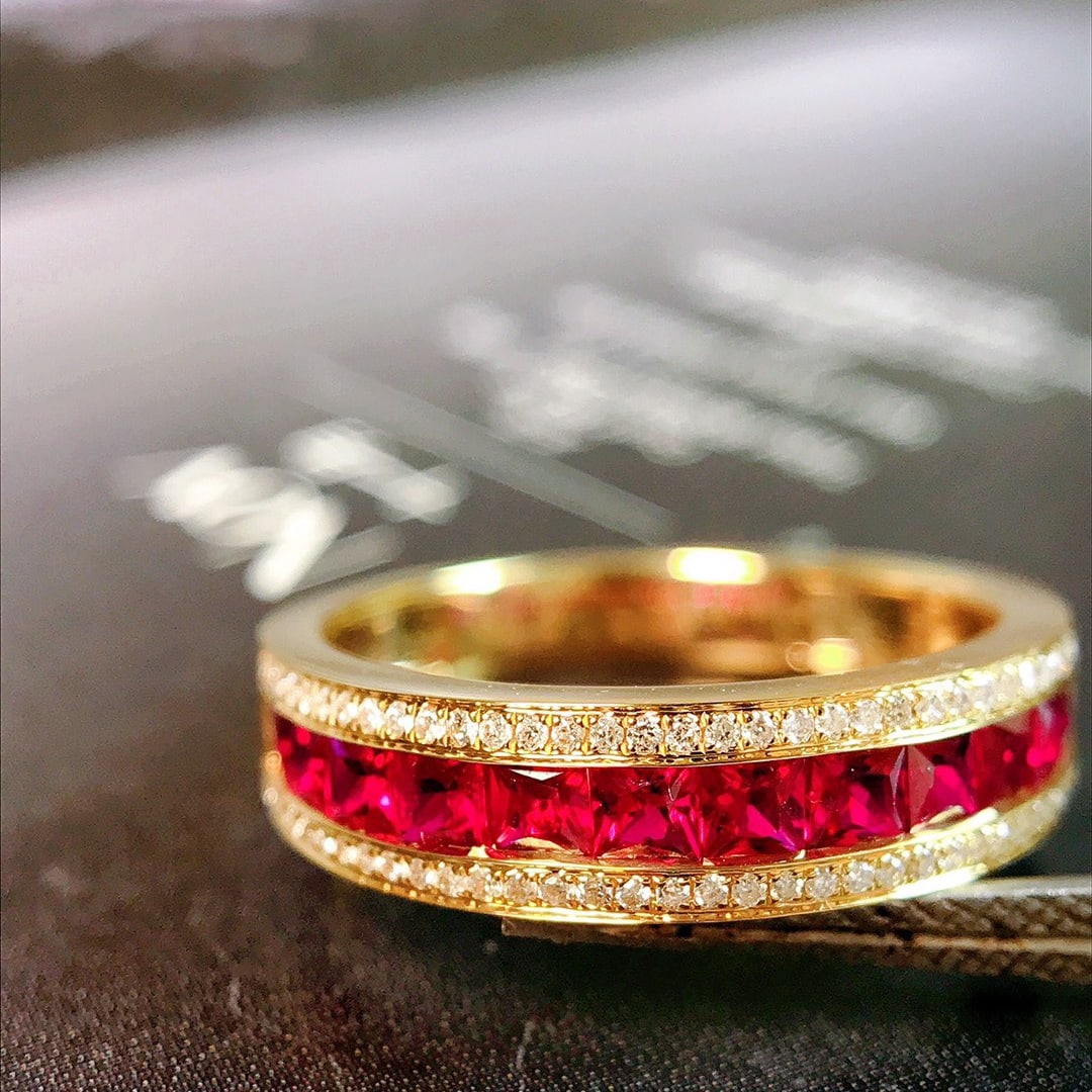 14K GOLD 1.09 CTW VIVID RED NATURAL RUBY & DIAMOND RING - 3