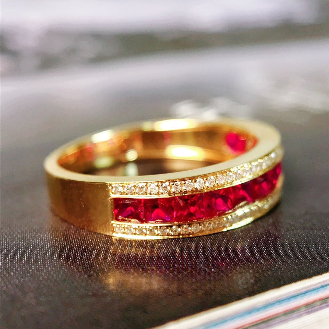 14K GOLD 1.09 CTW VIVID RED NATURAL RUBY & DIAMOND RING - 4