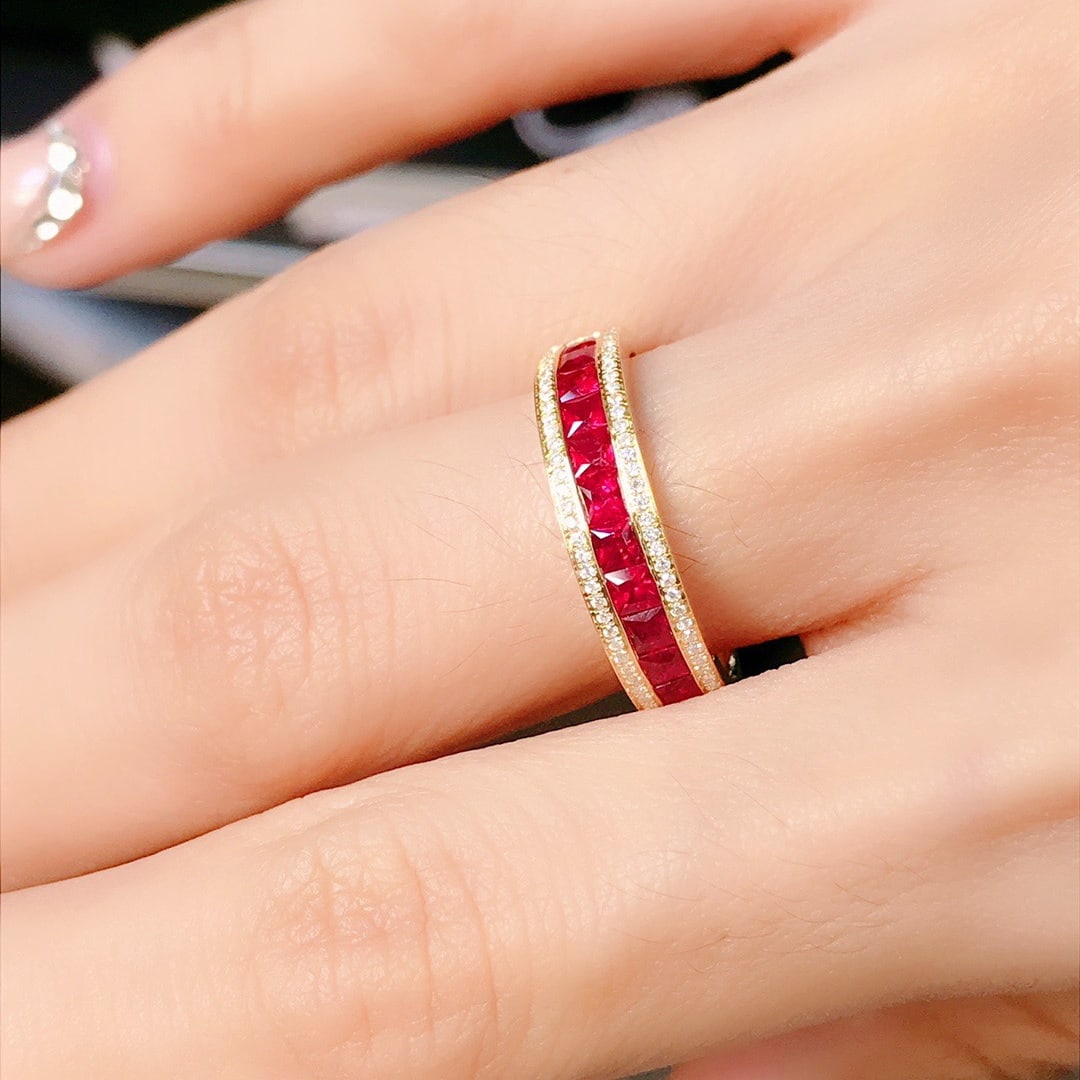 14K GOLD 1.09 CTW VIVID RED NATURAL RUBY & DIAMOND RING - 5