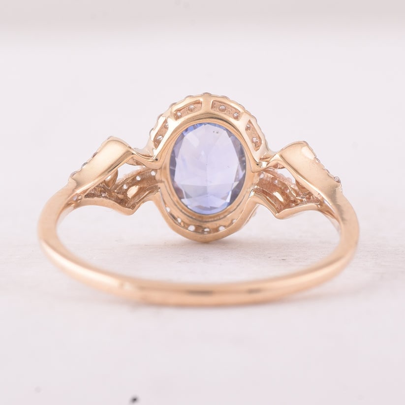 1.31 Ct Oval Sapphire 9K Gold Ring - 3