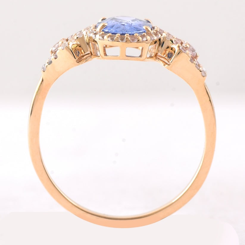 1.31 Ct Oval Sapphire 9K Gold Ring - 4