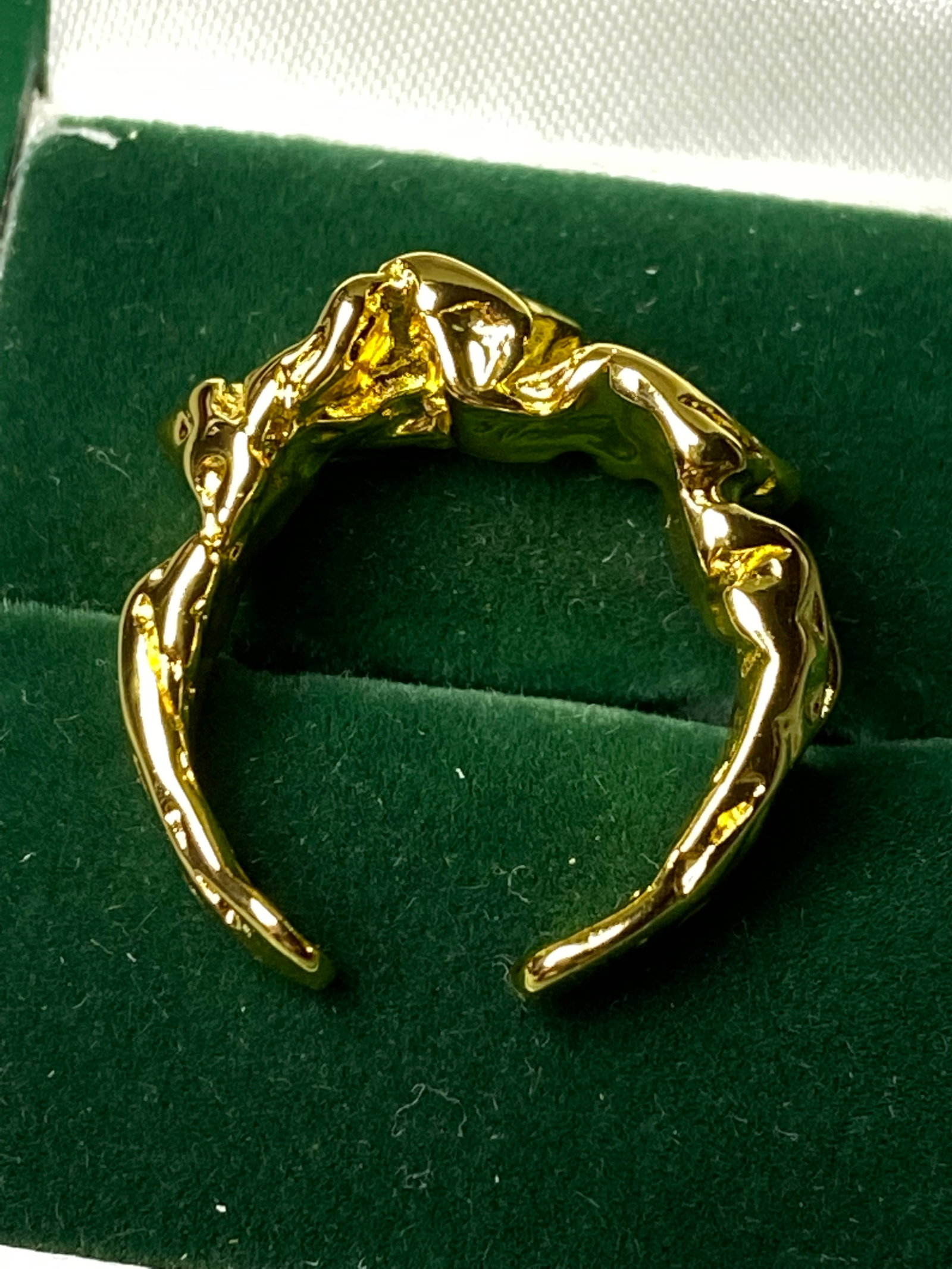 18k gold plated solid silver molten ring pinky knuckle rings - 6