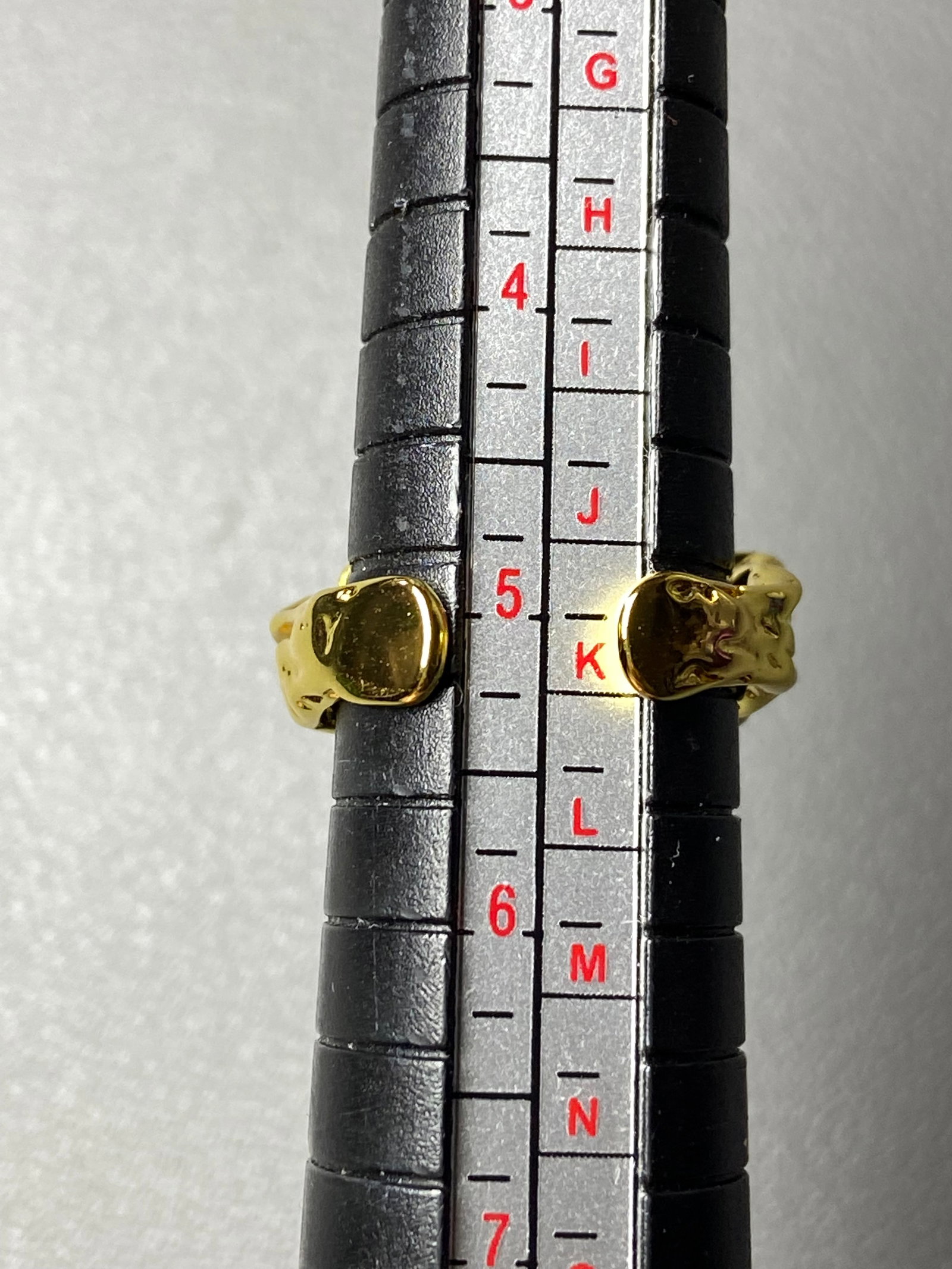18k gold plated solid silver molten ring pinky knuckle rings - 9