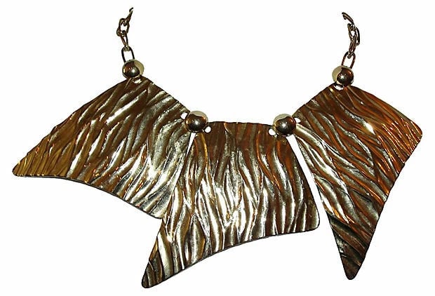 Vintage Massive Statement Textured Bib Necklace - 2