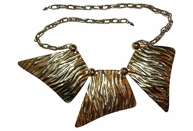 Vintage Massive Statement Textured Bib Necklace - 4