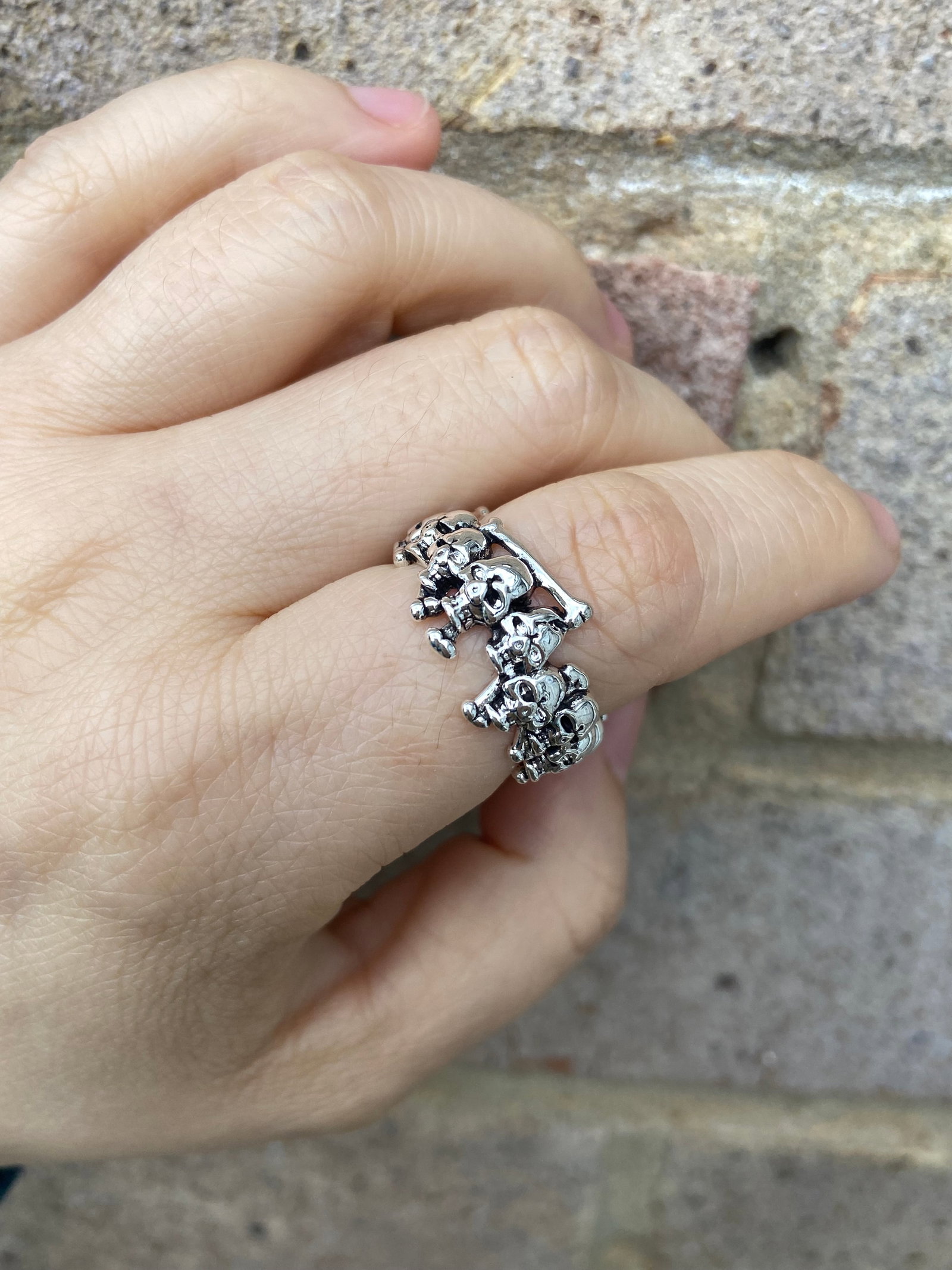 Gothic Punk style Skull Ring Silver Statement Ring - 2