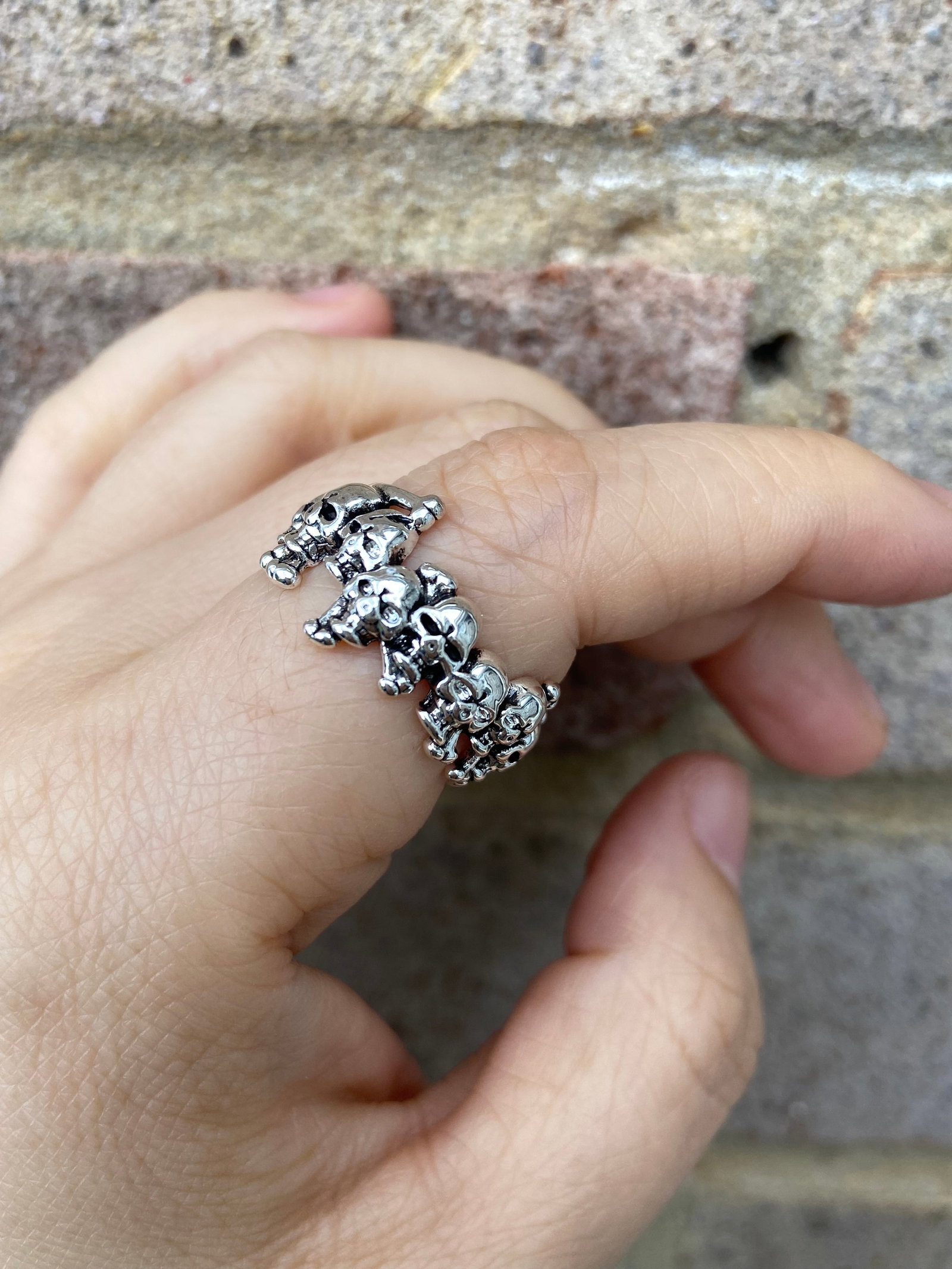 Gothic Punk style Skull Ring Silver Statement Ring - 5