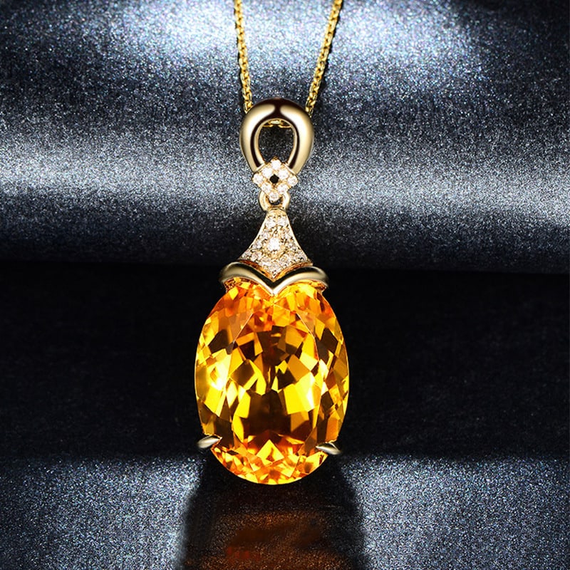 18k White Gold plated Cushion Cut Teardrop Created Sapphire Moissanite Pendant Necklace - 3