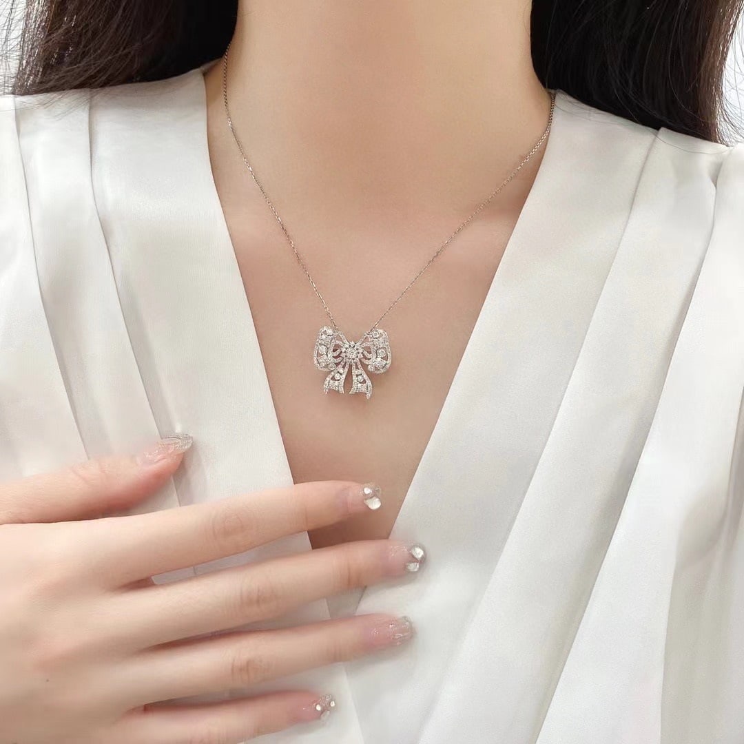 14K GOLD 1 CT NATURAL H DIAMOND BROOCH/PENDANT - 3