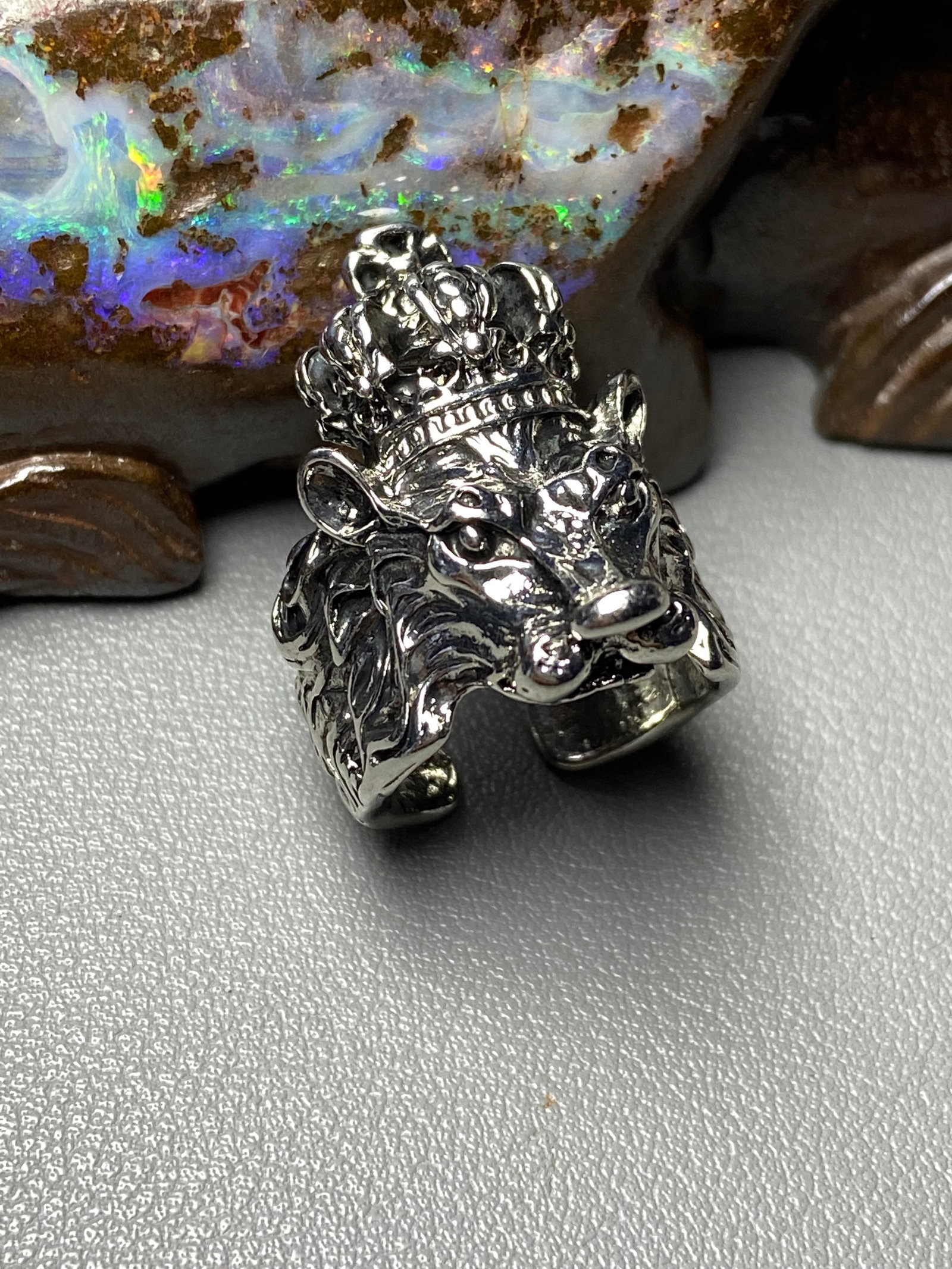 Hollow three-dimensional Lion King knuckle ring amulet ring - 5
