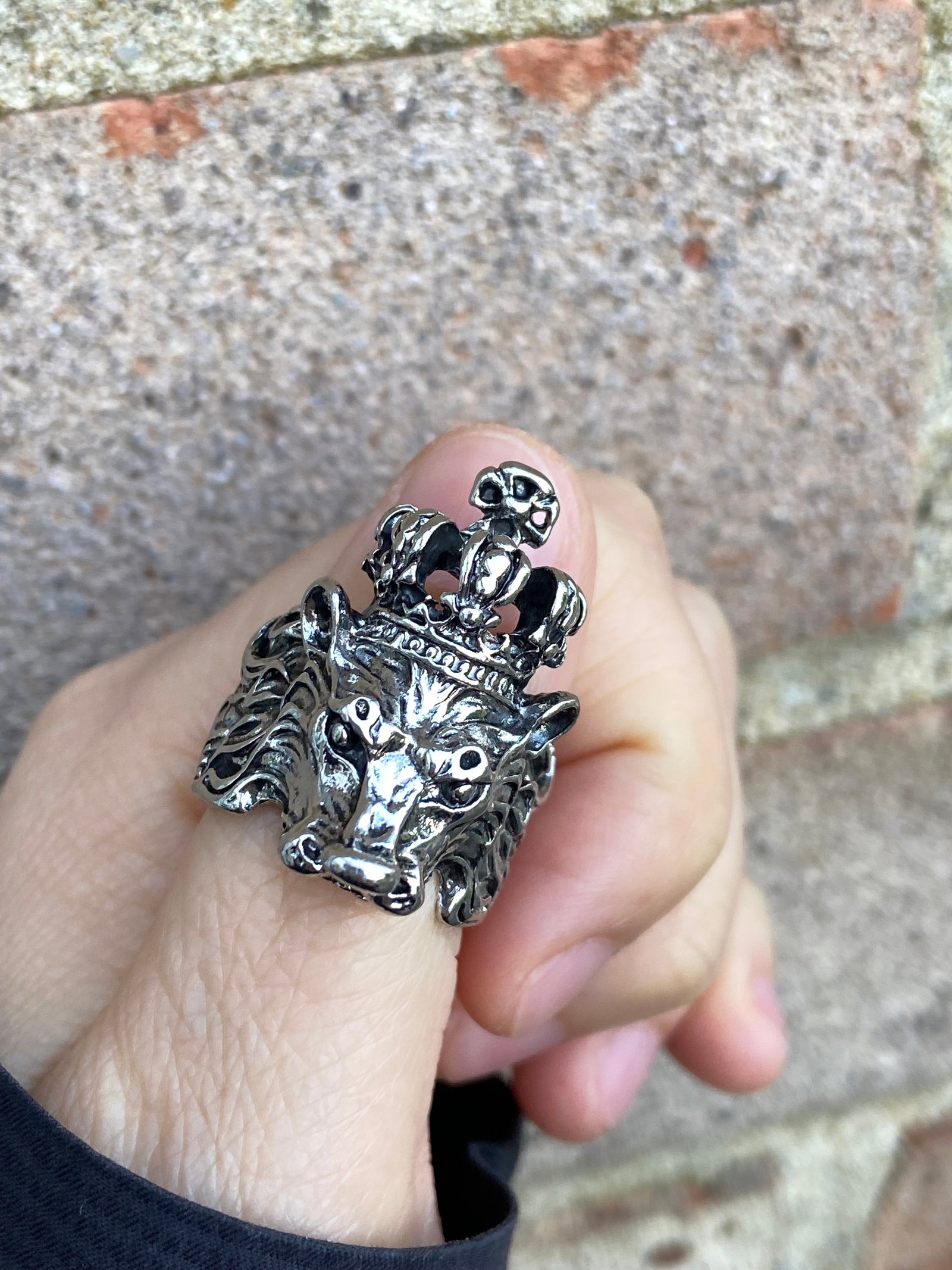 Hollow three-dimensional Lion King knuckle ring amulet ring - 6