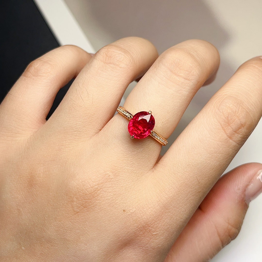 14K GOLD 2.25 CT NATURAL TOURMALINE & DIAMOND RING - 6