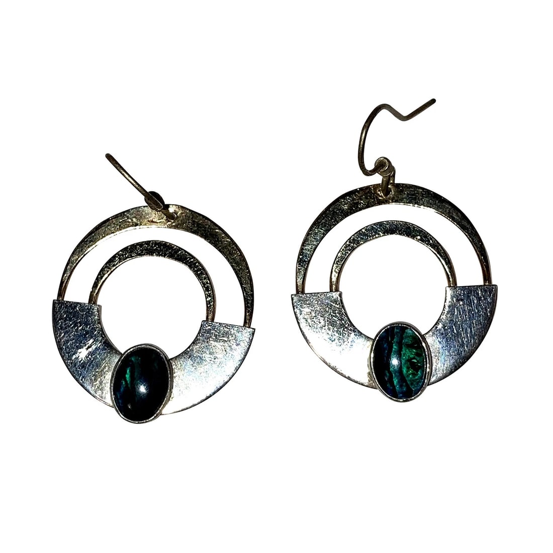Sterling Gold Filled Shell Cabochon Dangle Earrings - 2