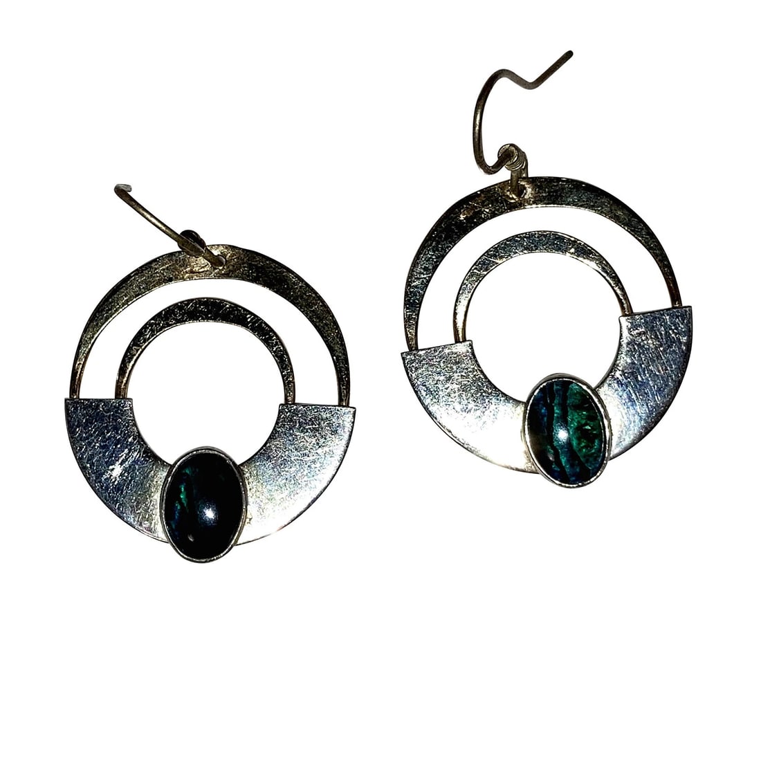 Sterling Gold Filled Shell Cabochon Dangle Earrings - 4