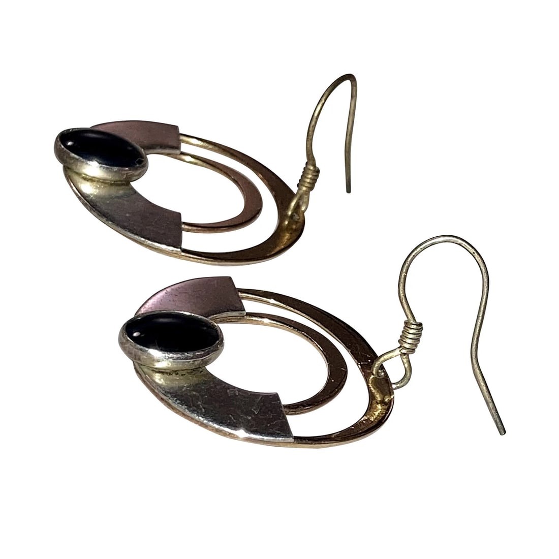 Sterling Gold Filled Shell Cabochon Dangle Earrings - 5