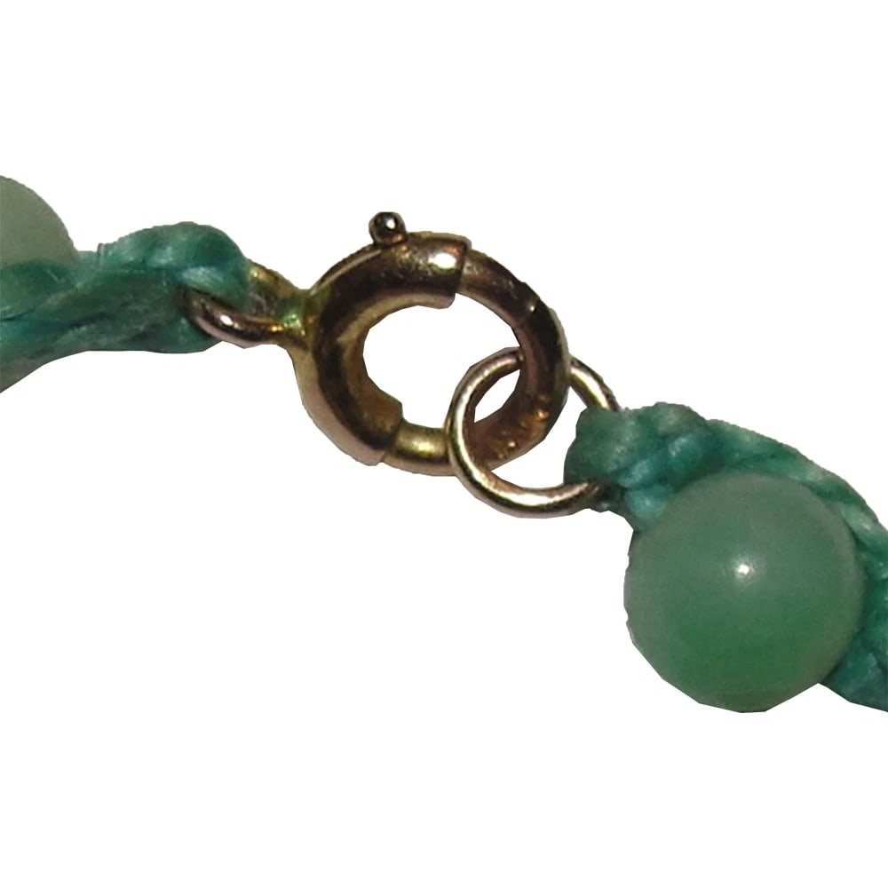 Victorian Green Jadeite Jade Bead Flapper Necklace - 5