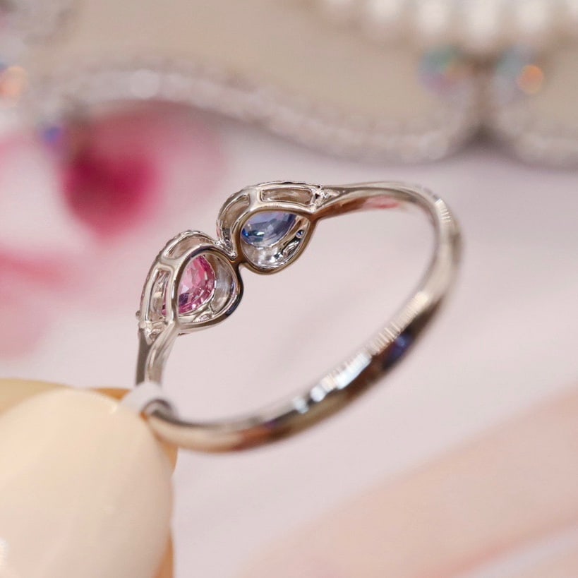 14K GOLD 0.83 CTW NATURAL SAPPHIRE & DIAMOND RING - 5
